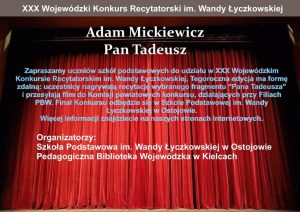 XXX Wojewódzki Konkurs Recytatorski im. Wandy Łyczkowskiej